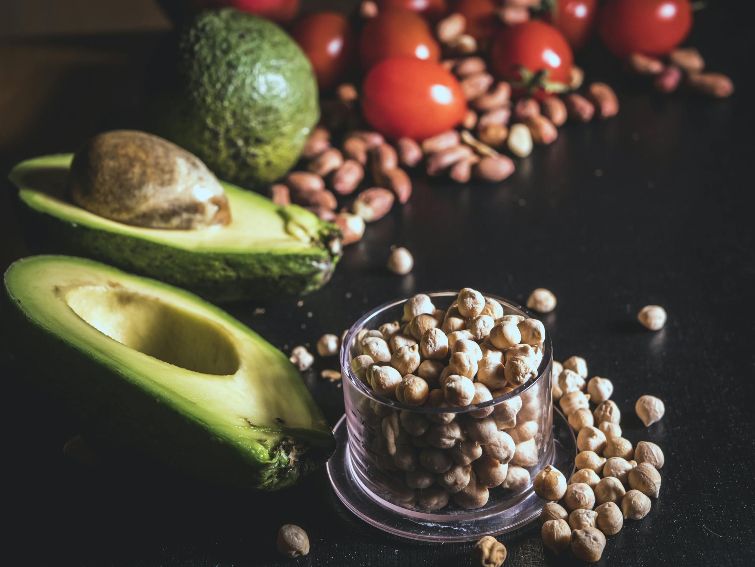 Avocado, Peanuts, and Toamtoes