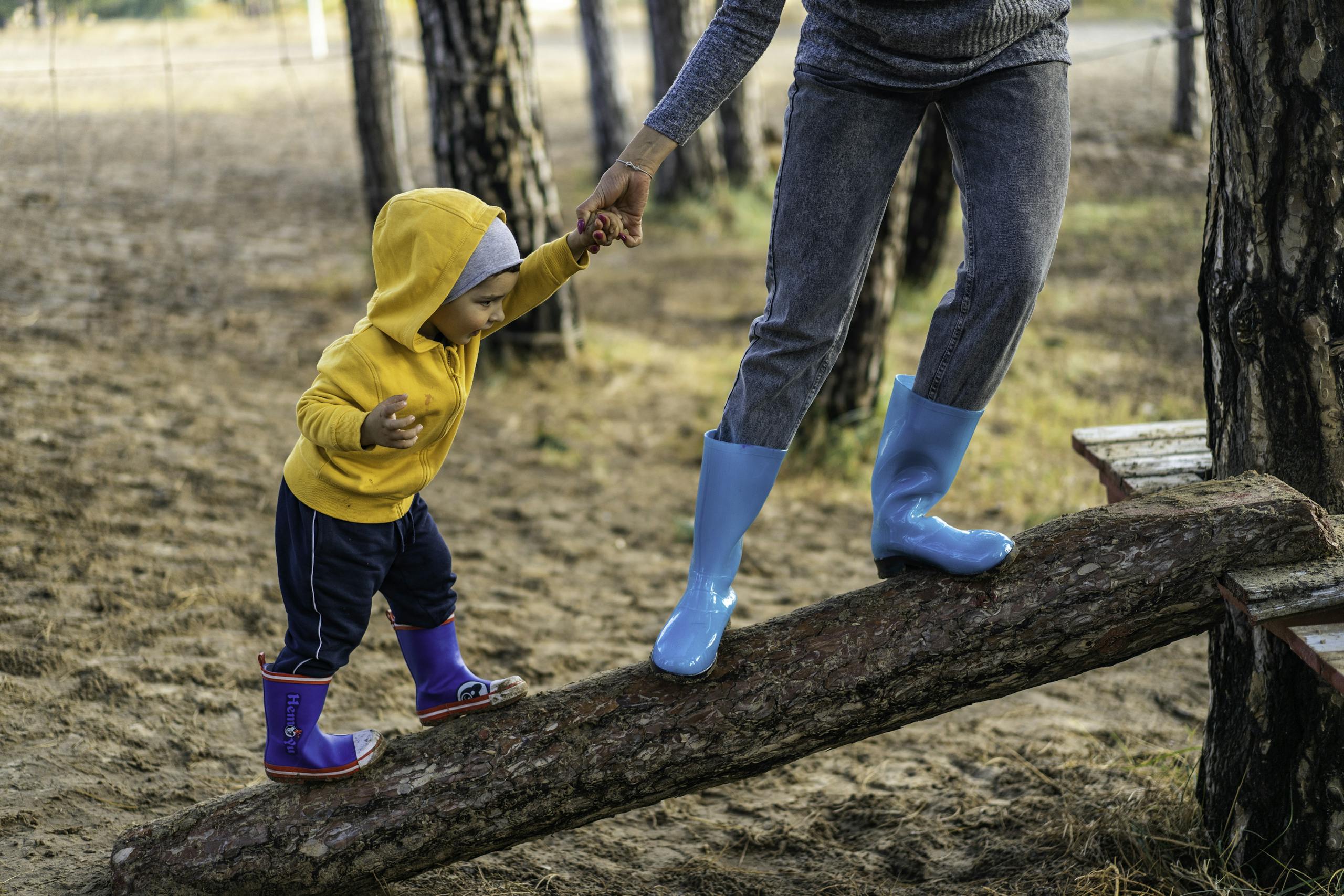 Parent helping child